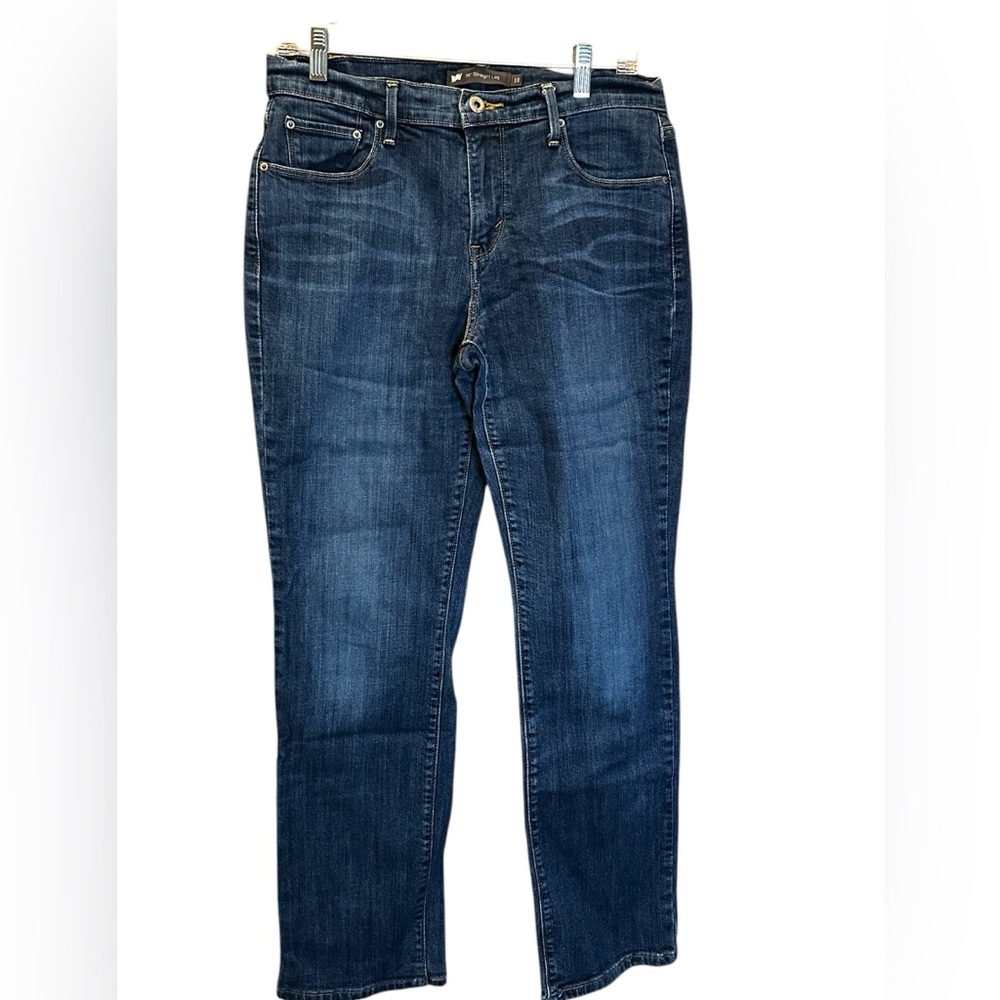 Levi’s 505 straight leg mid rise‎ blue jeans with pockets size 10